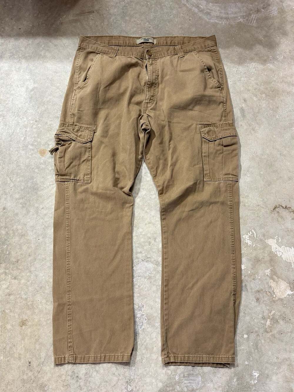 Wrangler Cargo Pants Size 38x32 Brown Cotton Workwear